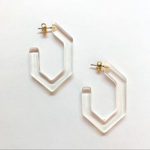 Madewell Clear Transparent Hoop Earrings